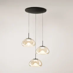 Fabas Luce 3755-47-365 LED Pendelleuchte Brena 3-flammig cognac 3 Step Dim