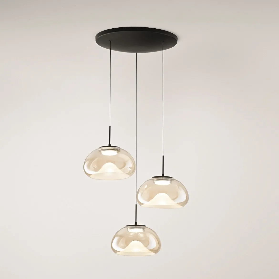 Fabas Luce 3755-47-365 LED Pendelleuchte Brena 3-flammig cognac 3 Step Dim