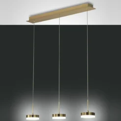 Fabas Luce 3239-47-119 LED Pendelleuchte Dunk 3-flammig messing satiniert