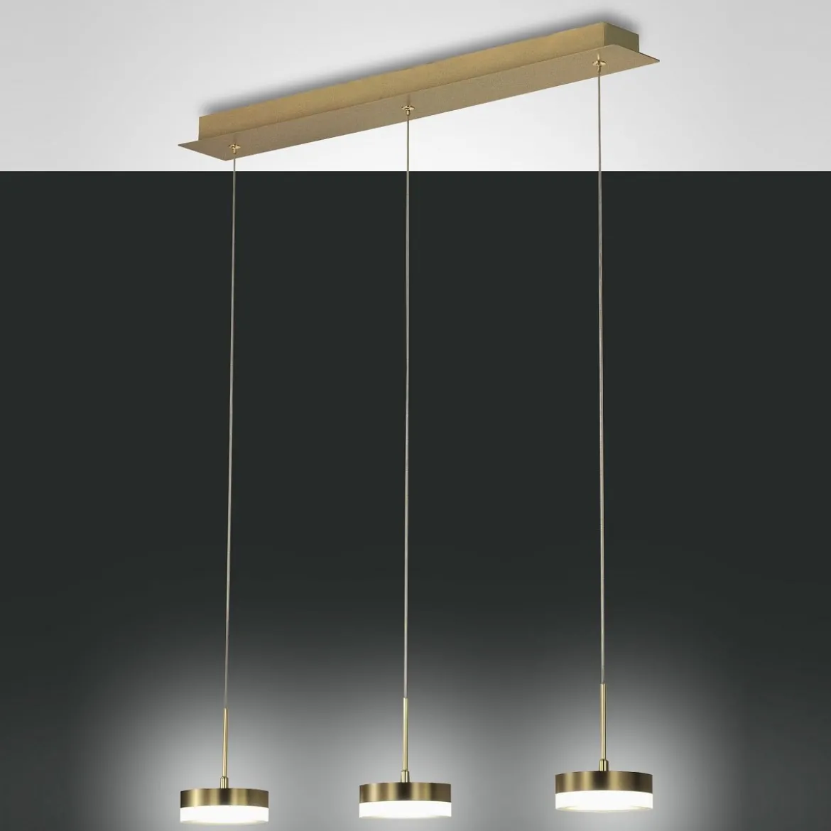 Fabas Luce 3239-47-119 LED Pendelleuchte Dunk 3-flammig messing satiniert