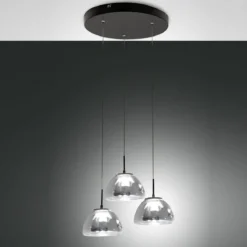 Fabas Luce 3764-47-126 LED Pendelleuchte Lucille 3-flammig grau transparent