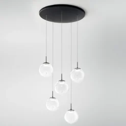 Fabas Luce 3770-49-372 LED Pendelleuchte Ariel 5-flammig transparent 3 Step Dim