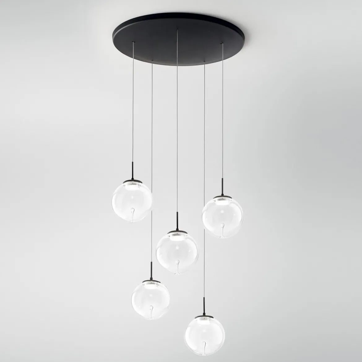 Fabas Luce 3770-49-372 LED Pendelleuchte Ariel 5-flammig transparent 3 Step Dim