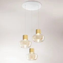 Fabas Luce 3767-47-365 LED Pendelleuchte Kino 3-flammig cognac