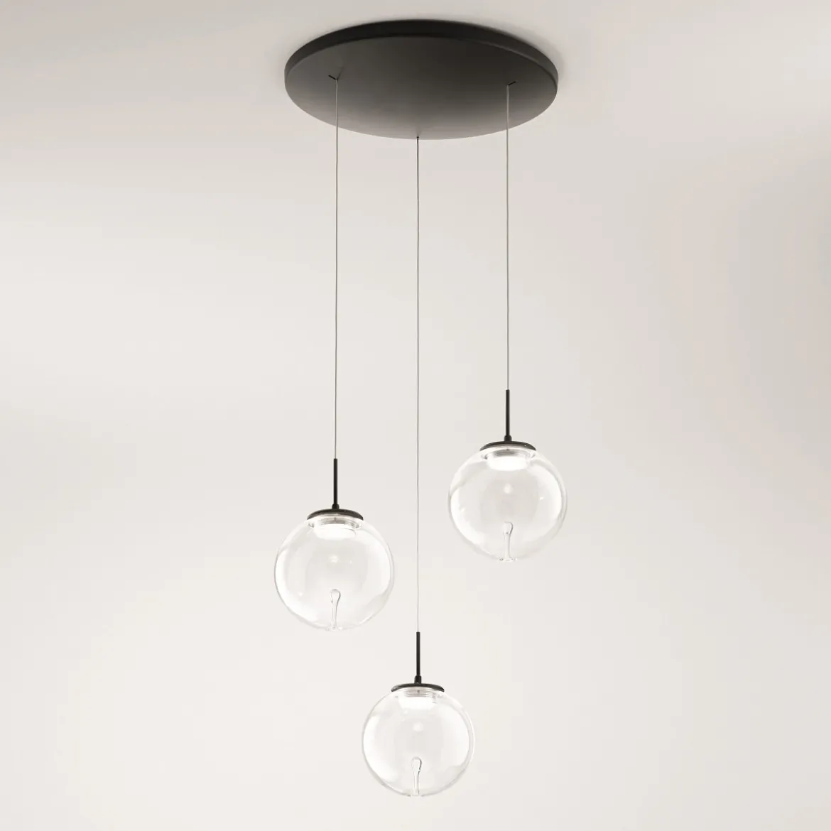 Fabas Luce 3770-47-372 LED Pendelleuchte Ariel 3-flammig transparent 3 Step Dim