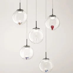 Fabas Luce 3770-49-373 LED Pendelleuchte Ariel mit Figuren 5-flammig transparent 3 Step Dim