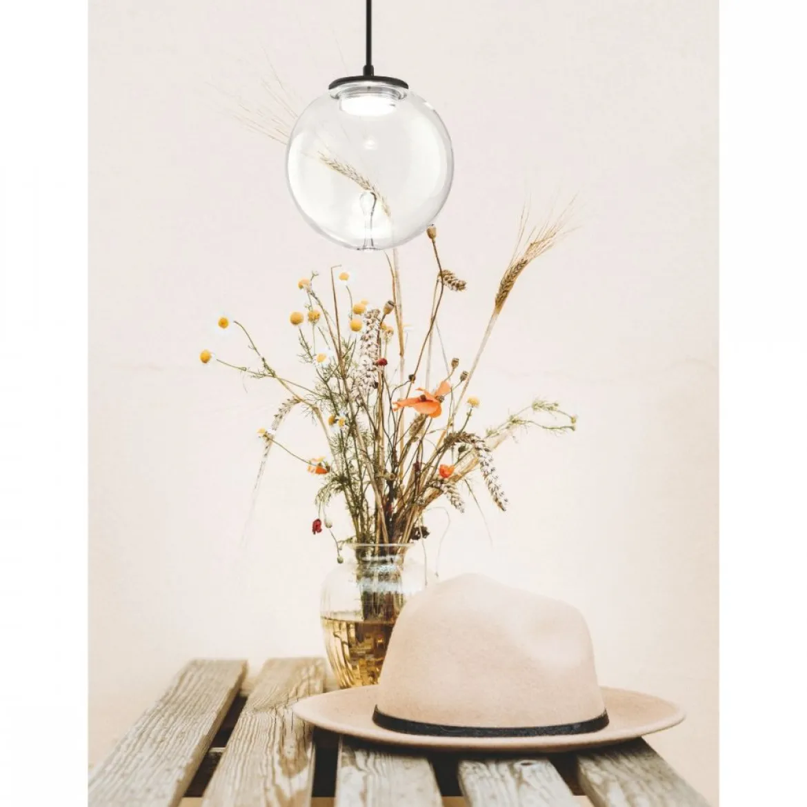 Fabas Luce 3770-40-372 LED Pendelleuchte Ariel 1-flammig 15cm transparent 3 Step Dim