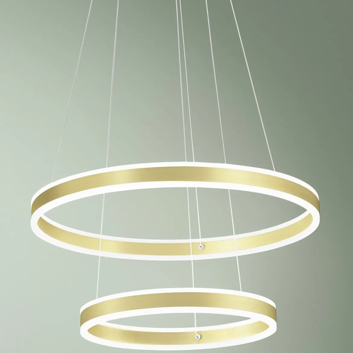 Fabas Luce 3743-45-225 LED Pendelleuchte Palau 2 Ringe gold 3000K
