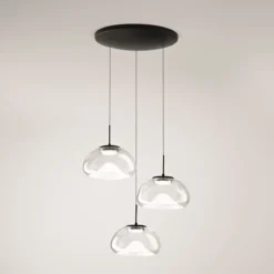 Fabas Luce 3755-47-241 LED Pendelleuchte Brena 3-flammig transparent