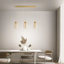 Fabas Luce 3768-48-365 LED Pendelleuchte Lapo 3-flammig in Linie cognac 3000K