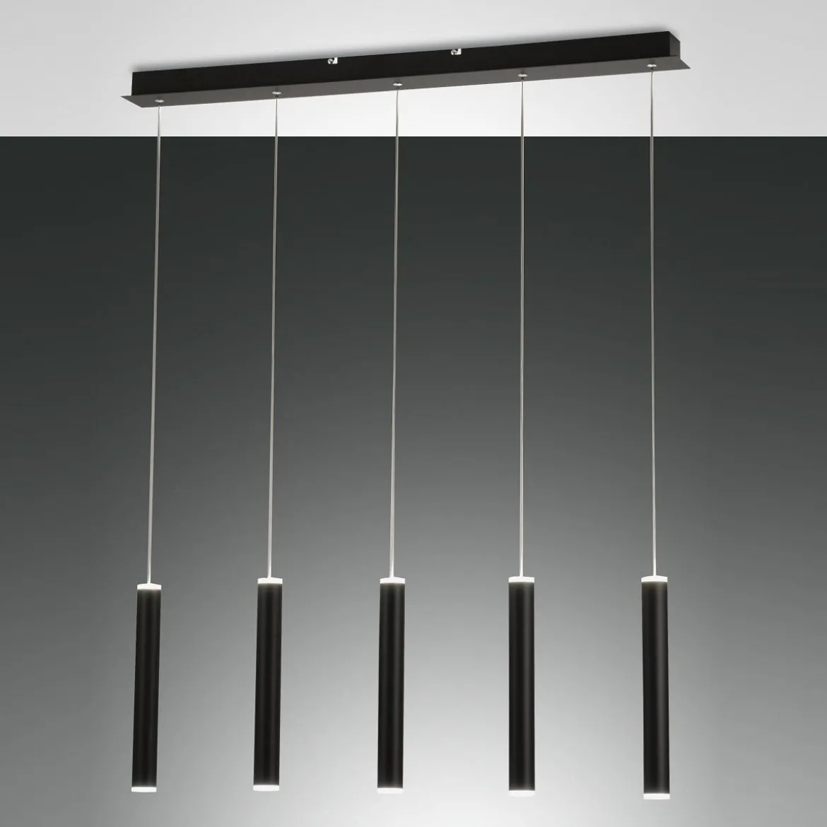 Fabas Luce 3685-48-101 LED Pendelleuchte Prado 5-flammig schwarz