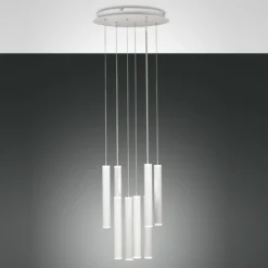 Fabas Luce 3685-47-102 LED Pendelleuchte Prado 8-flammig rund weiß