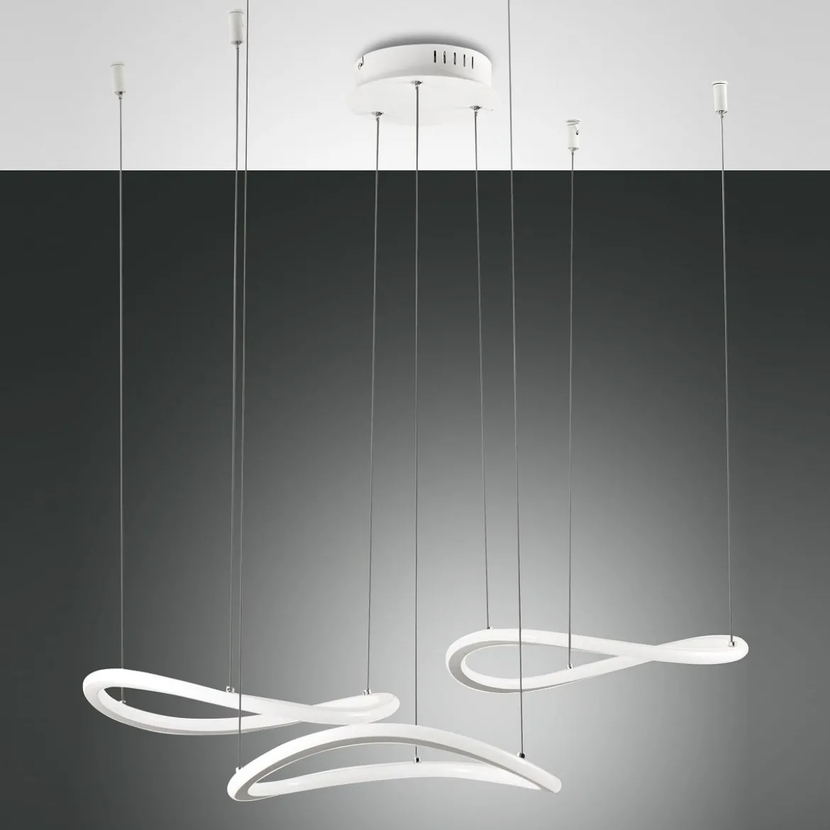 Fabas Luce 3711-47-102 LED Pendelleuchte Tirreno 3-flammig weiss 3000K dimmbar