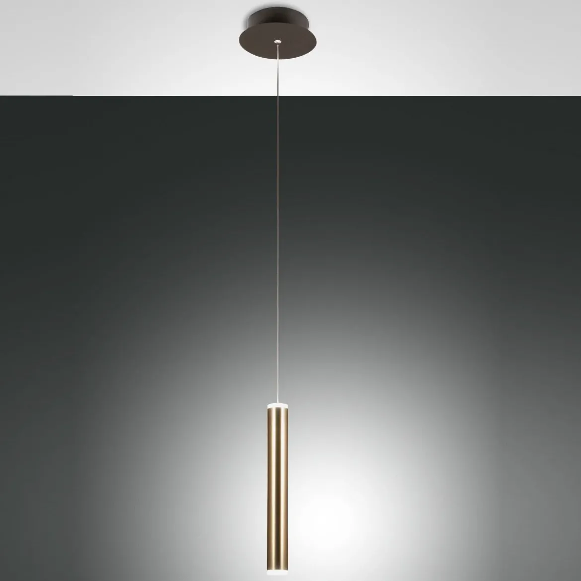 Fabas Luce 3685-40-209 LED Pendelleuchte Prado 1-flammig schwarz messing 16cm