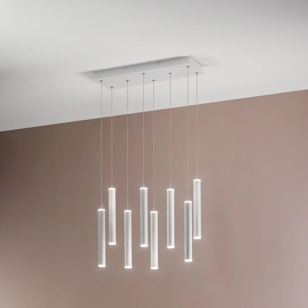 Fabas Luce 3685-46-102 LED Pendelleuchte Prado 8-flammig weiß