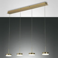 Fabas Luce 3239-49-119 LED Pendelleuchte Dunk 4-flammig messing satiniert