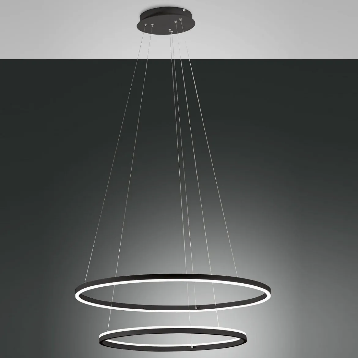 Fabas Luce 3508-48-101 LED Pendelleuchte Giotto 2-flammig 80cm schwarz