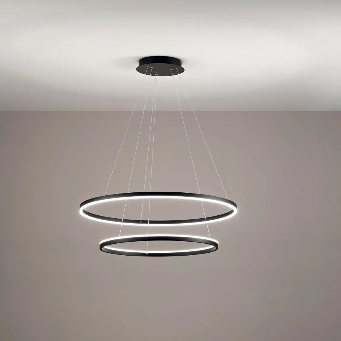 Fabas Luce 3508-48-101 LED Pendelleuchte Giotto 2-flammig 80cm schwarz