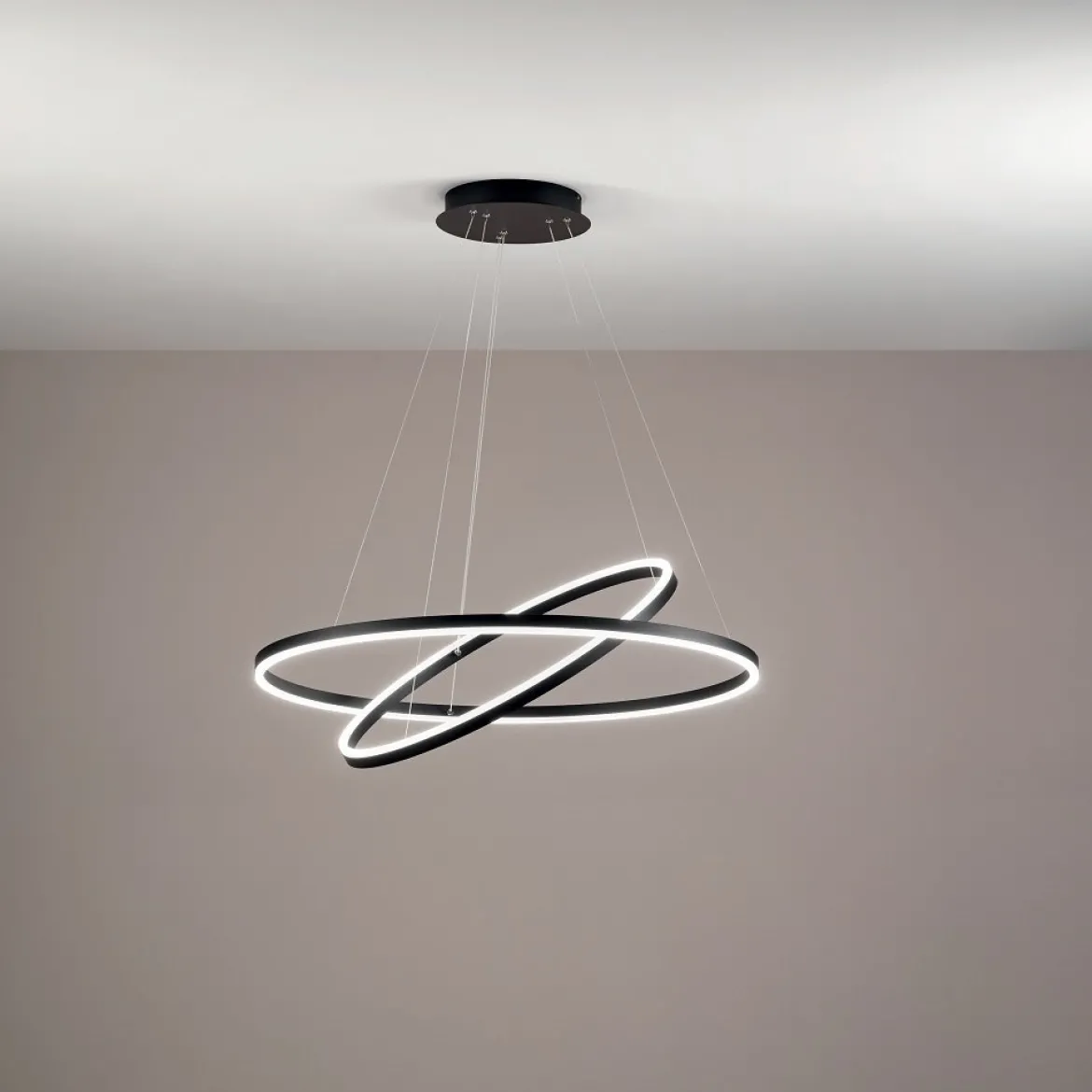 Fabas Luce 3508-48-101 LED Pendelleuchte Giotto 2-flammig 80cm schwarz