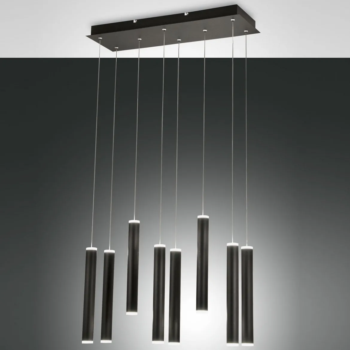 Fabas Luce 3685-46-101 LED Pendelleuchte Prado 8-flammig schwarz
