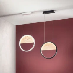 Fabas Luce 3695-40-102 LED Pendelleuchte Pierre 40cm weiß holz