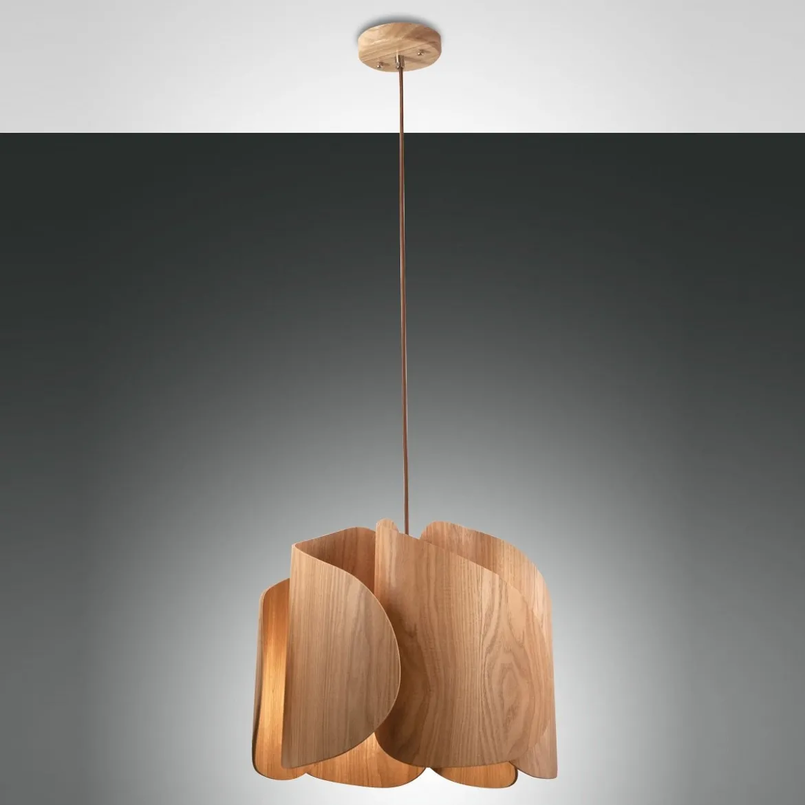 Fabas Luce 3672-40-132 LED Pendelleuchte Pevero eschenholz 42cm