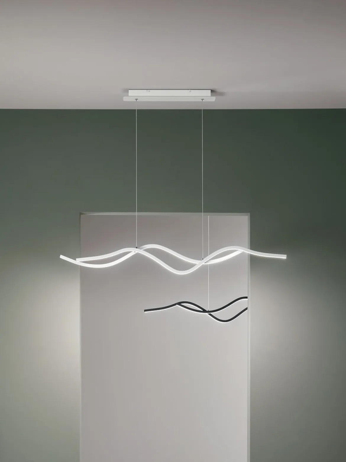 Fabas Luce 3666-45-102 LED Pendelleuchte Sinuo weiß 3-Step dimmbar