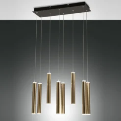 Fabas Luce 3685-46-209 LED Pendelleuchte Prado 8-flammig schwarz messing