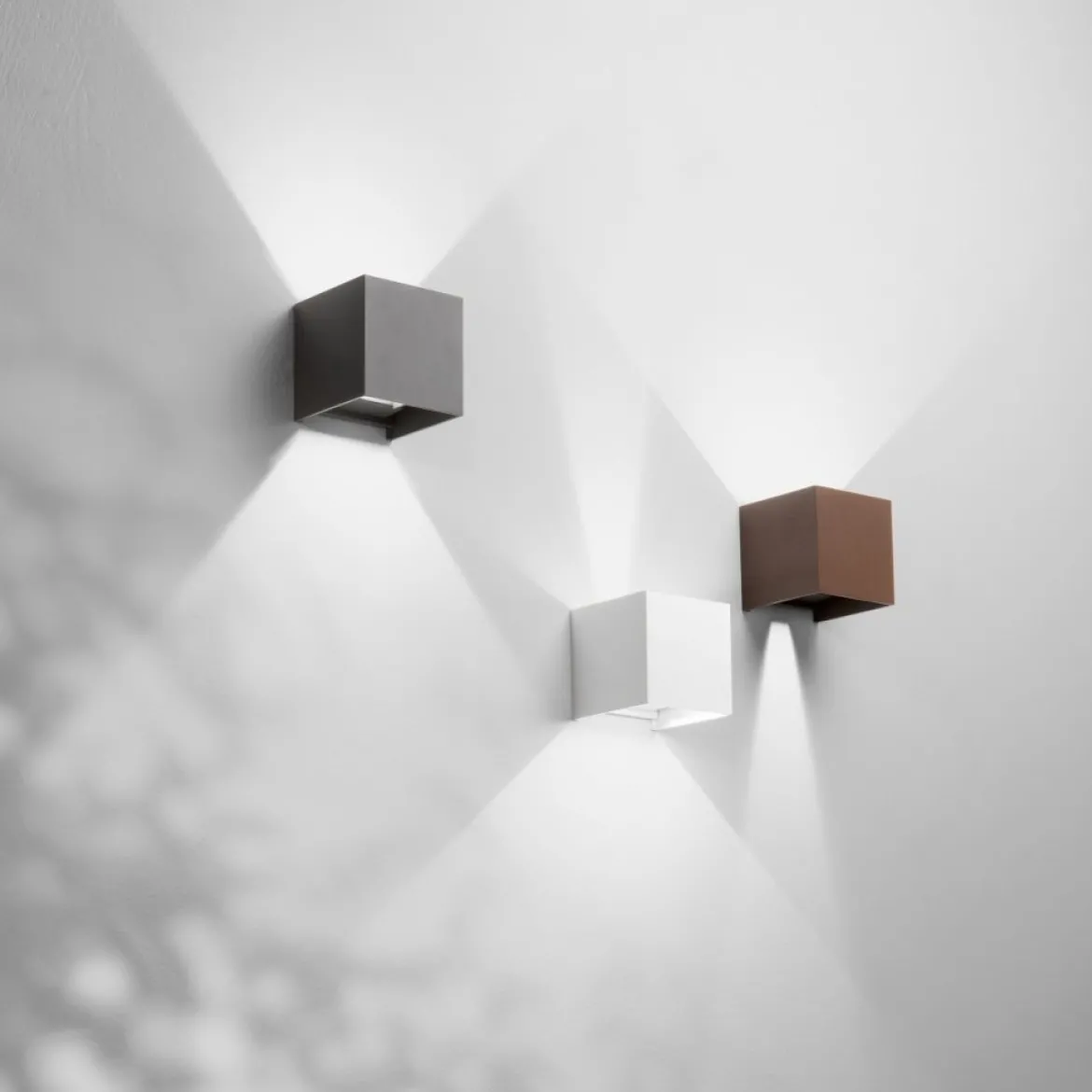 Fabas Luce 6541-21-294 LED Wandleuchte Cuba 10x10cm dunkelgrau 3000K IP54