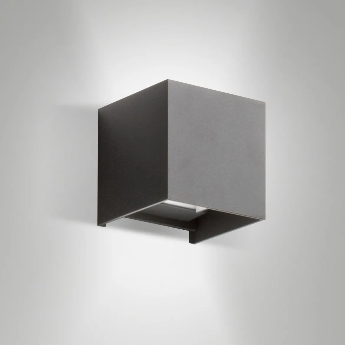 Fabas Luce 6541-21-294 LED Wandleuchte Cuba 10x10cm dunkelgrau 3000K IP54