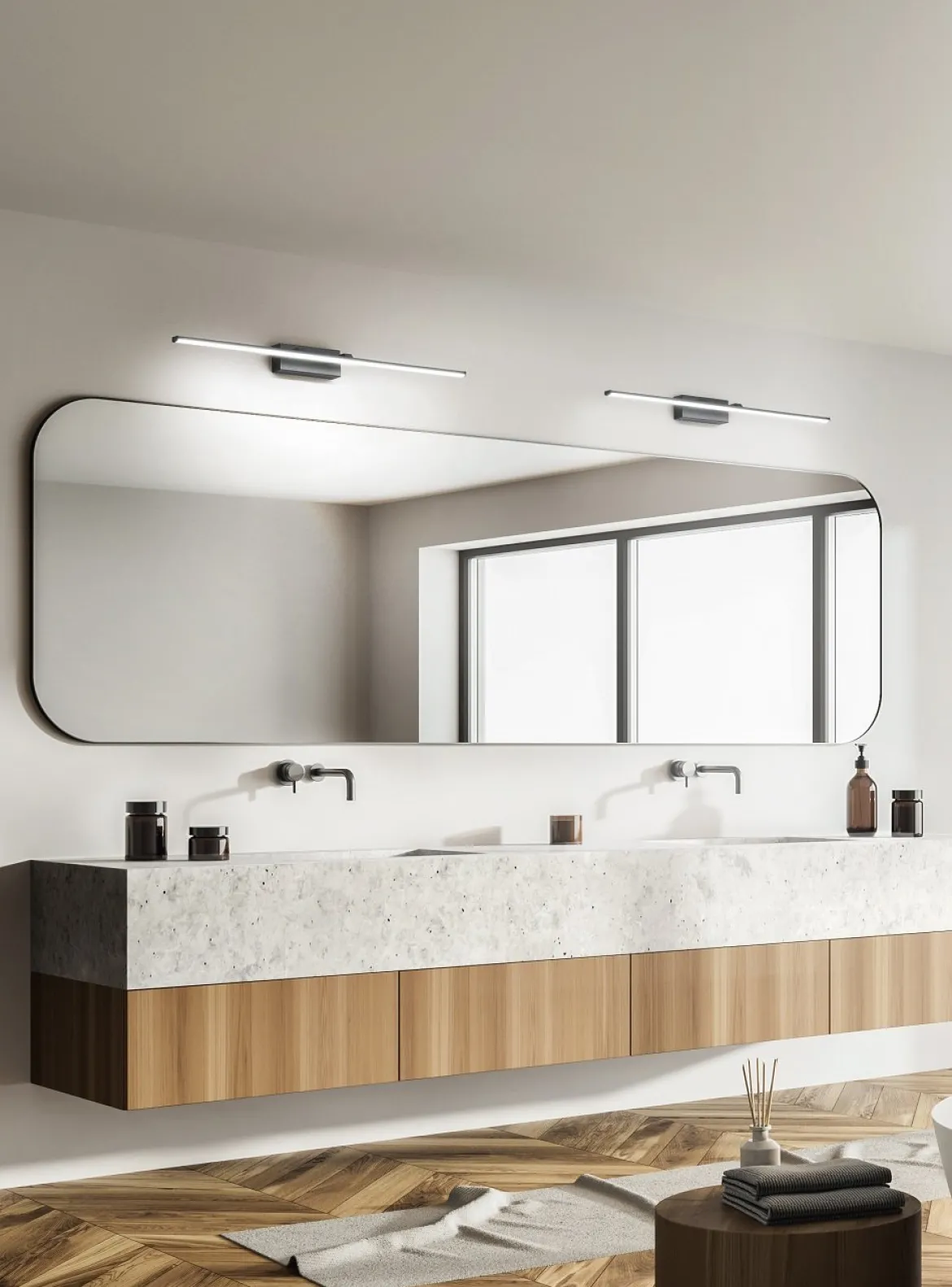 Fabas Luce 3361-29-138 LED Wandleuchte Nala 110cm verchromt IP44