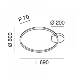FABAS LUCE No. 3508-61-102 LED Deckenleuchte Giotto weiß 60 cm dimmbar