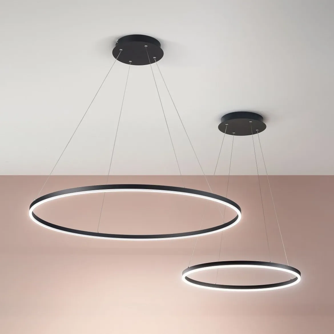 FABAS LUCE No. 3508-40-101 LED Pendelleuchte Giotto schwarz 60 cm dimmbar