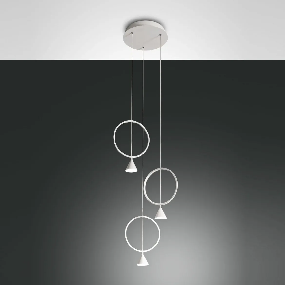 FABAS LUCE No. 3388-47-102 LED Pendelleuchte Sirio weiß 3-flammig dimmbar