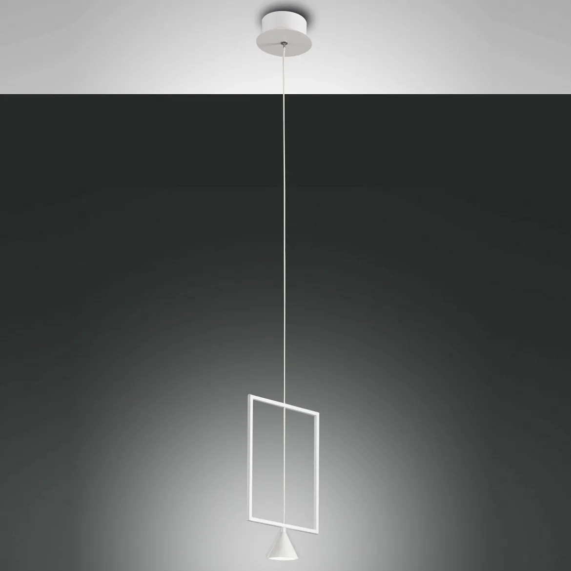 FABAS LUCE No. 3390-40-102 LED Pendelleuchte Sirio weiß 1-flammig eckig