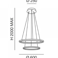 FABAS LUCE No. 3508-45-102 LED Pendelleuchte Giotto 2-flammig weiß 60 cm dimmbar