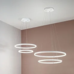 FABAS LUCE No. 3508-45-102 LED Pendelleuchte Giotto 2-flammig weiß 60 cm dimmbar