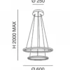 FABAS LUCE No. 3508-45-101 LED Pendelleuchte Giotto 2-flammig schwarz 60 cm dimmbar