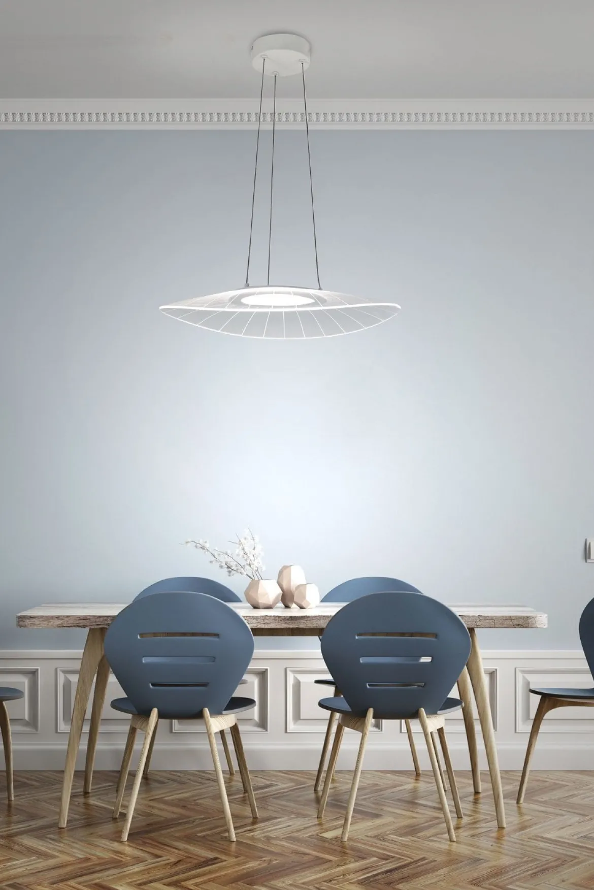 FABAS LUCE No. 3625-40-102 LED-Pendelleuchte Vela 59x43cm Weiss