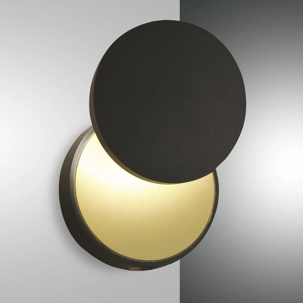 FABAS LUCE No. 3452-21-101 LED Wandleuchte Ara schwarz gold mit Tastdimmer