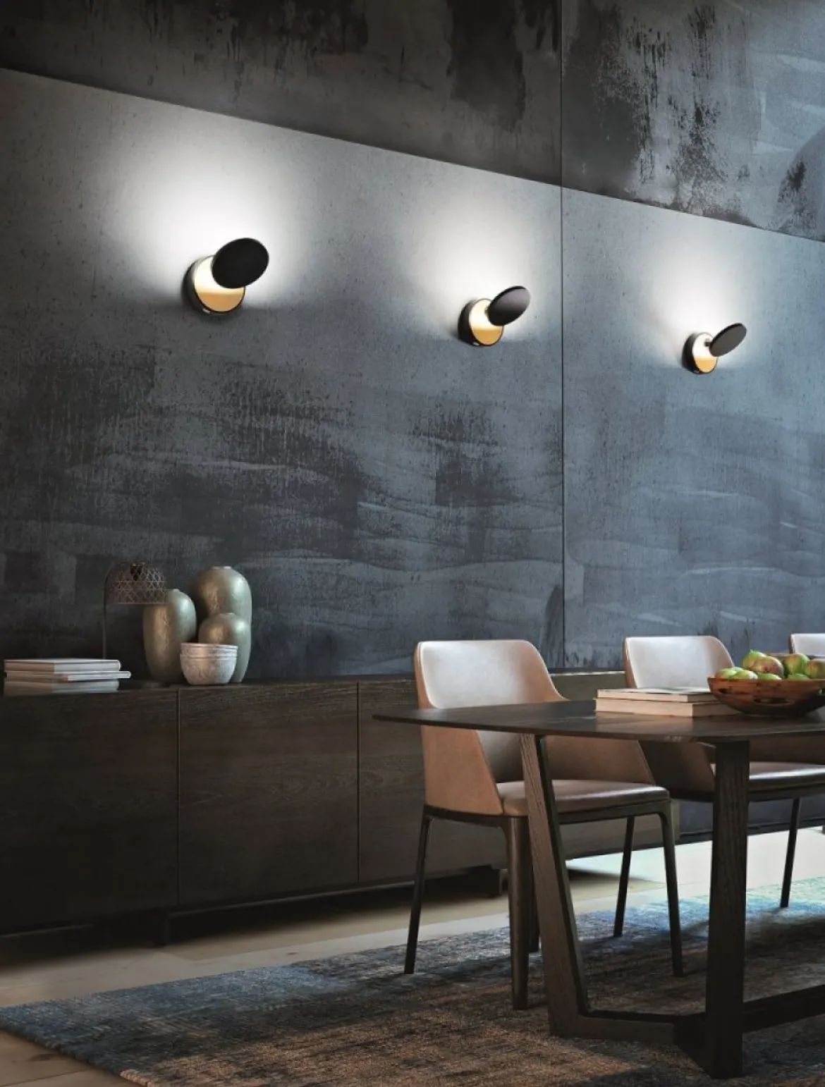FABAS LUCE No. 3452-21-101 LED Wandleuchte Ara schwarz gold mit Tastdimmer