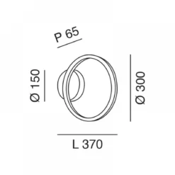 FABAS LUCE No. 3508-21-101 LED Wandleuchte Giotto schwarz 30 cm dimmbar