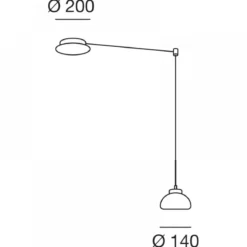 FABAS LUCE No. 3547-41-102 Pendelleuchte Arabella Weiß 14 cm Umlenker