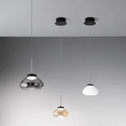 FABAS LUCE No. 3547-40-126 Pendelleuchte Arabella Grau Transparent 14 cm