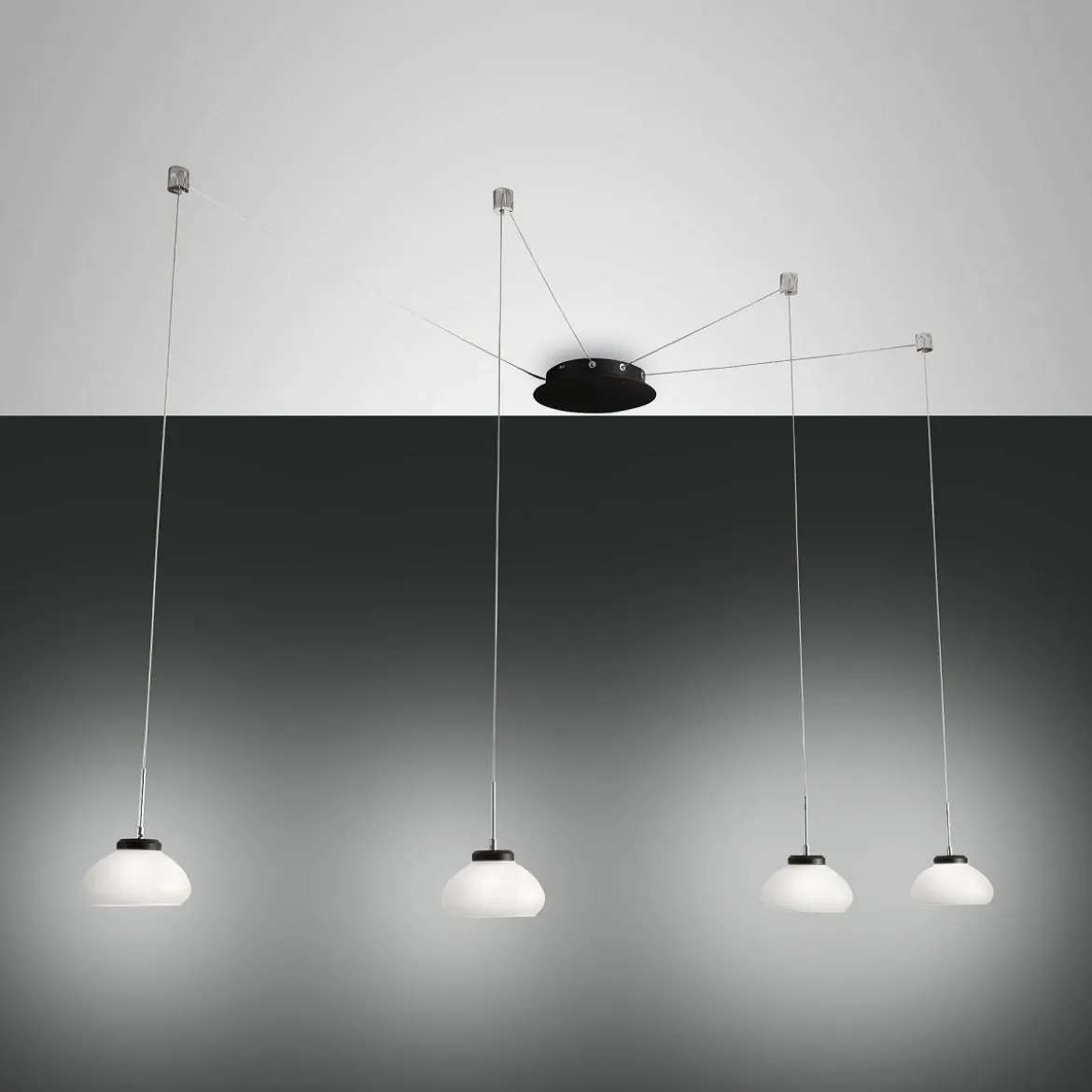 FABAS LUCE No. 3547-49-102 Pendelleuchte Arabella 4-flammig Weiß mit Umlenker