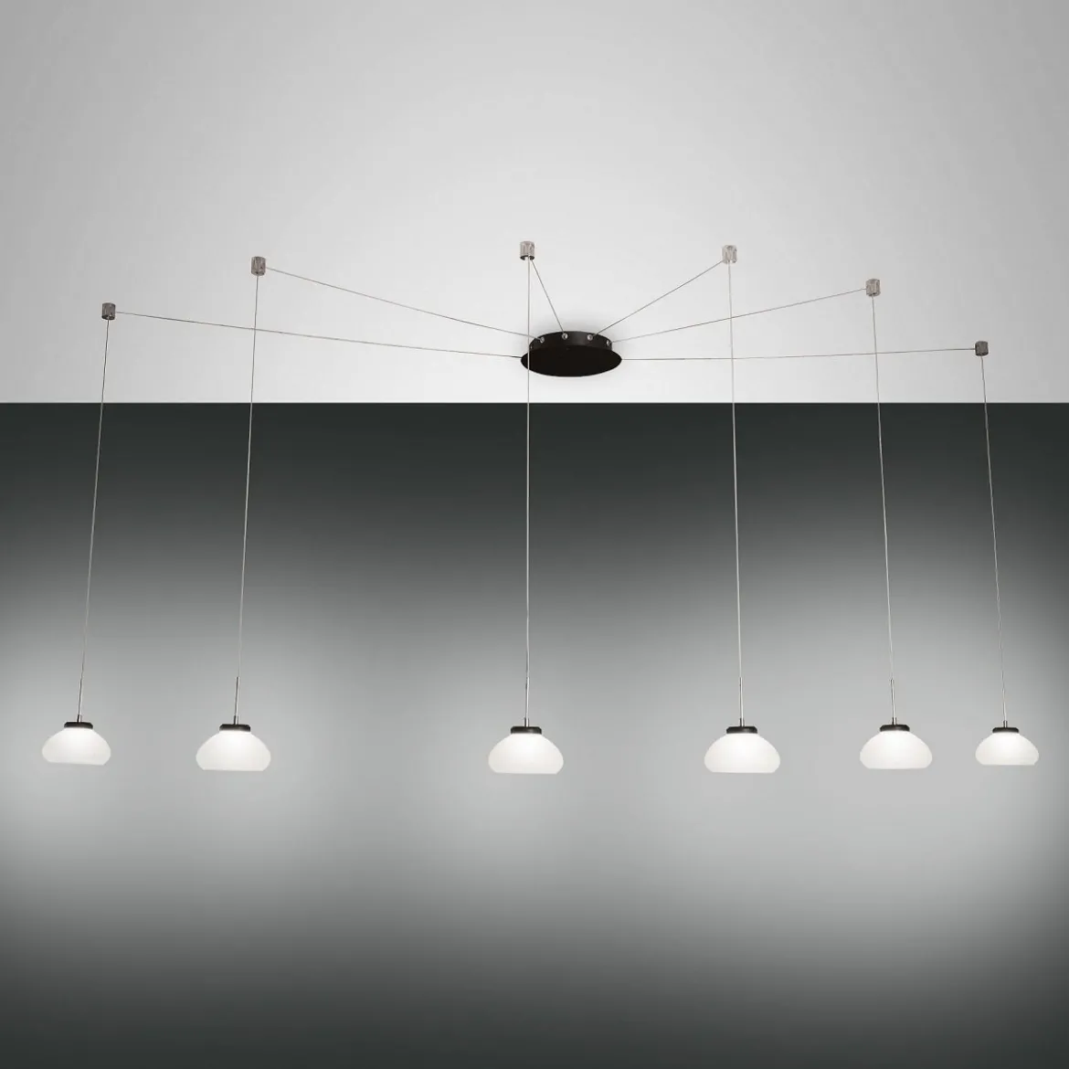 FABAS LUCE No. 3547-46-102 Pendelleuchte Arabella 6-flammig Weiß mit Umlenker