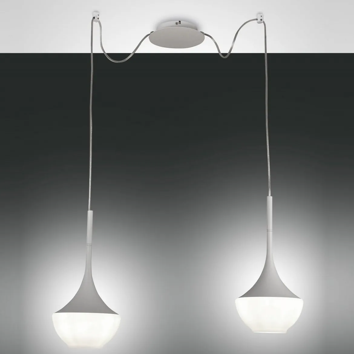 FABAS LUCE No. 3623-42-102 Pendelleuchte Apollo Weiss 2-flammig E27