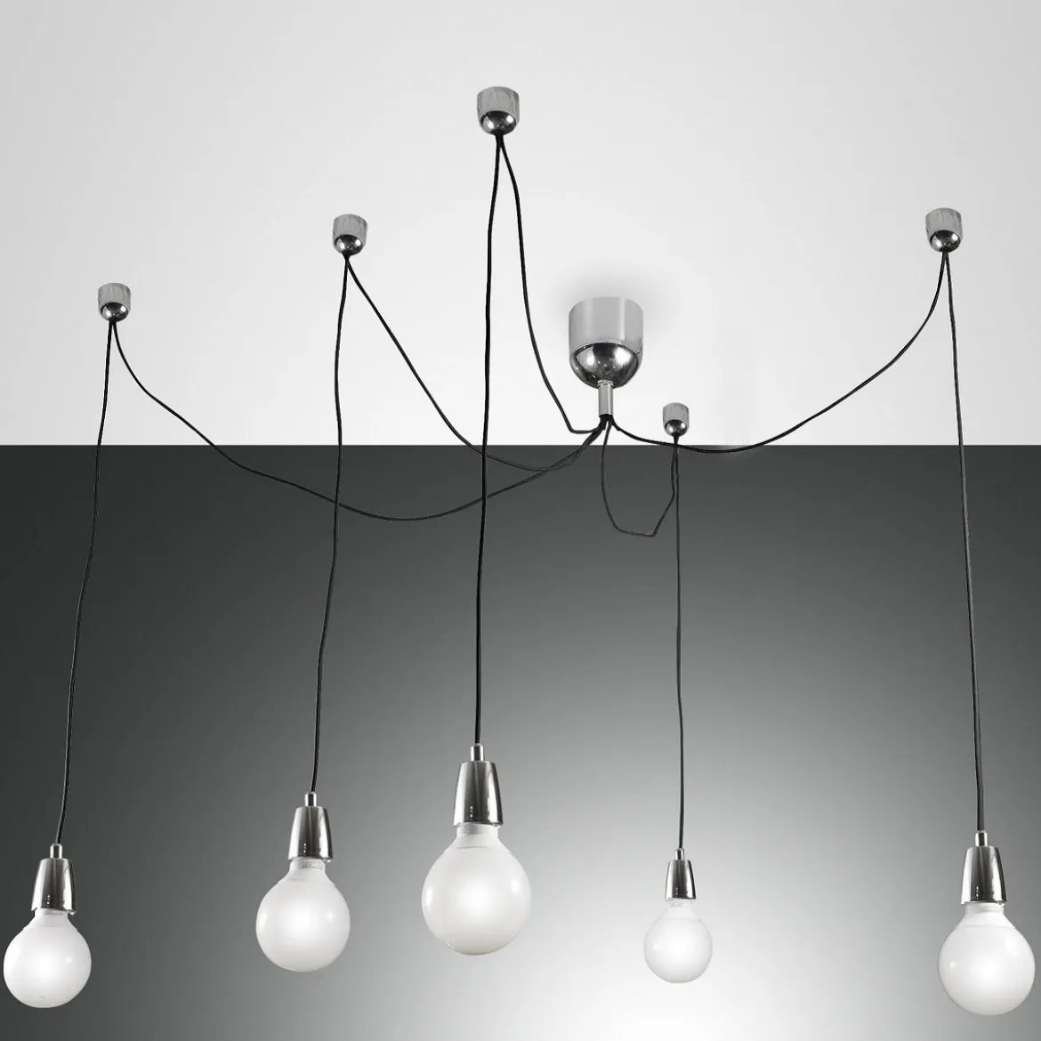 FABAS LUCE No. 3473-48-138 Pendelleuchte Blog E27 5-flammig chrom, schwarz