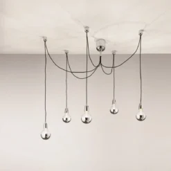 FABAS LUCE No. 3473-48-138 Pendelleuchte Blog E27 5-flammig chrom, schwarz