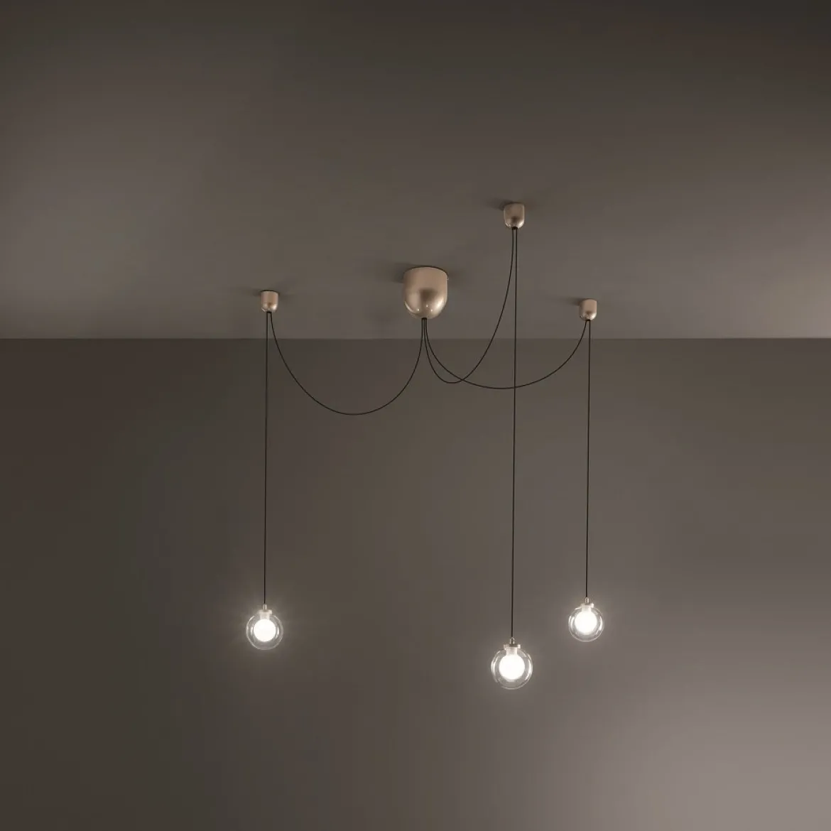 FABAS LUCE No. 3472-47-225 Pendelleuchte Blog LED 3-flammig gold schwarz dimmbar
